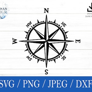 Compass svg, Hiking SVG, Travel svg, png, dxf, jpeg, digital download, Cut File, Cricut, Silhouette, Glowforge, Gift For Him, Craft