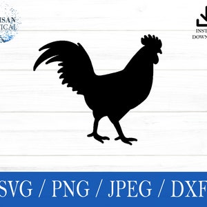 Coq SVG, SVG oiseau, ferme svg, png, dxf, jpeg, téléchargement numérique, fichier de coupe, Cricut, Silhouette, Glowforge, cadeau pour lui, créations artisanales