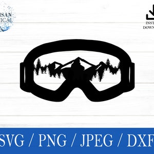 Lunettes de snowboard svg, SVG de lunettes de soleil, voyage svg, png, dxf, jpeg, fichier numérique, fichier de coupe, Cricut, Silhouette, Glowforge, cadeau pour lui, créations artisanales