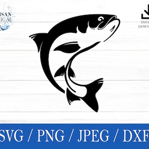 Trout svg, Fish SVG, Fishing svg, png, dxf, jpeg, digital download, Cut File, Cricut, Silhouette, Glowforge, Gift For Him, Craft