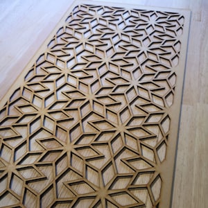 Geometric Star MDF Decorative Screen: Laser Cut Wall Art 0008