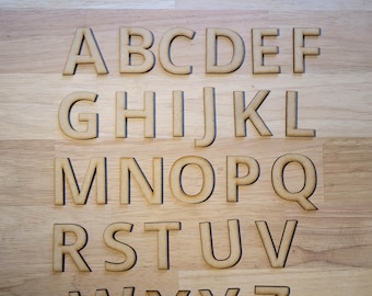 Wooden Letters - Sans BOLD DISPLAY SHOP Font - 3mm Thick - Large Size Range 5-60cm - Perfect for Sign Craft