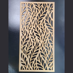 Leaf Wave Laser-Cut MDF Panel: Radiator Cabinet Screen Cover, Wall Art 0063