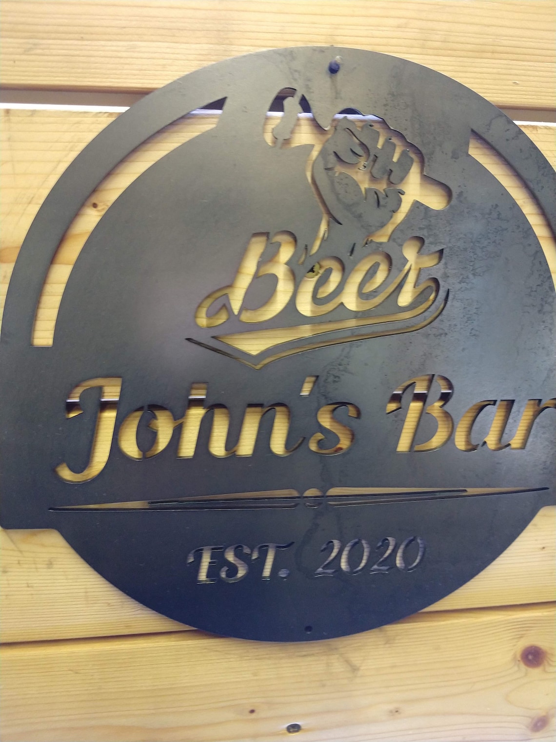 PERSONALIZED Custom BAR BEER Sign Metal any name word and date Etsy