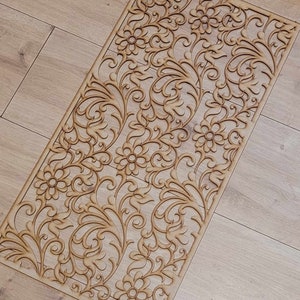 Floral Flourish Laser-Cut MDF Panel: Radiator Cabinet Screen or Wall Art 0146