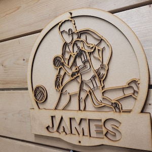 Customizable 3D Gaelic Football Sign for Kids | Large Personalized Wall Art | Ready to Paint | Perfect for Hanging on Walls or Doors