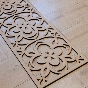 Floral Damask Laser-Cut MDF Screen | Radiator Cover, Wall Art (1FT x 4FT) 001