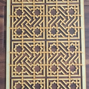 Arabic Star Grate Panel: Laser Cut MDF Decorative Screen, Radiator Cover, Wall Art