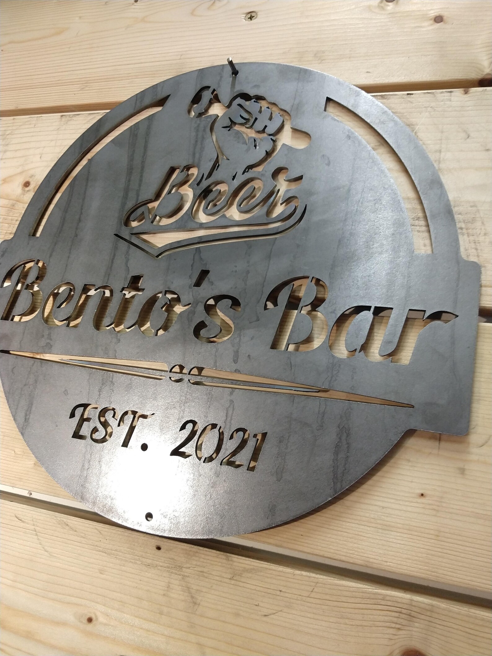 PERSONALIZED Custom BAR BEER Sign Metal any name word and date Etsy