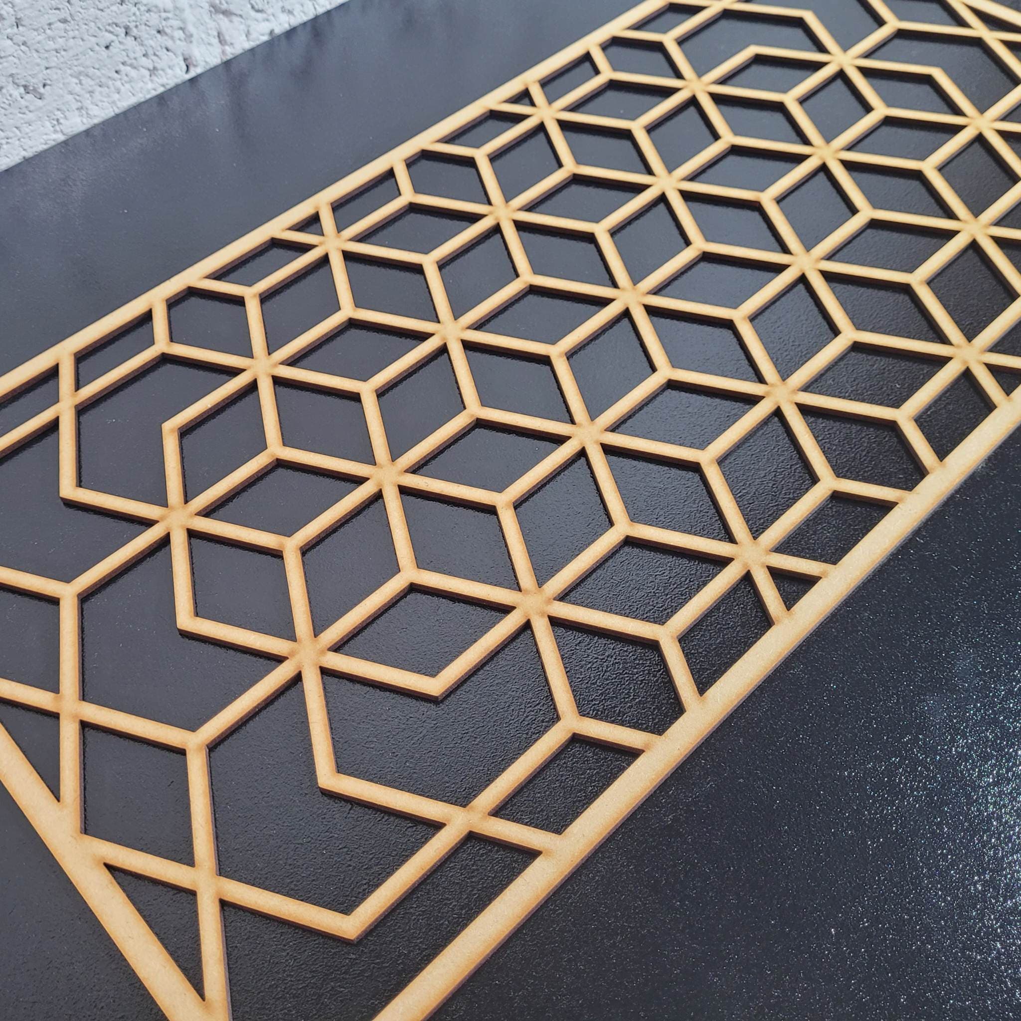Cubist Illusion Decorative Screen for Radiator Cabinets | Laser-cut Panel | 2FT x 4FT | 3mm/6mm | Home Decor and Wall Art 0089