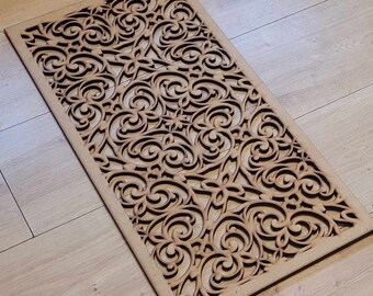 Floral Manor House Radiator Screen: Laser-Cut MDF Wall Art 0144