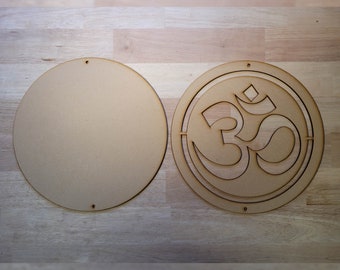 Large 3D Wooden OM Spiritual OHM Decor Sign | Wall Door Hanging Yoga Plaque 6 mm Thick Yoga Meditation