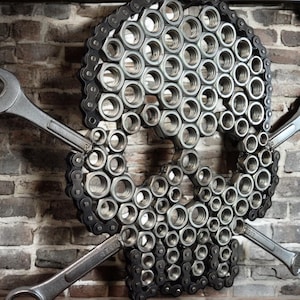 Metal Skull and Bones Wall Art: Industrial Decor by Ashley Curran