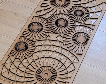 Geometric Circles Decorative Screen: Laser-Cut MDF Panel 0143