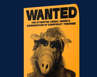 Florida Man, DIN A3/A2/A1, Plakat, Poster, Text, Design, Grafik, Wanted, ALF, Alien Life Form, Cats, Katze, Katzen, Animal Abuse