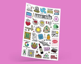 Schroffis #2, Sticker, Aufkleber, Stickerbogen, Stickersheet, DIN A5, Streetart, Straßenkunst, Grafikdesign, Sprüche, Wortwitz, Text, Design