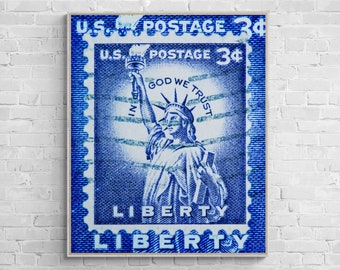 America- Statue of Liberty 1956 (Blue)
