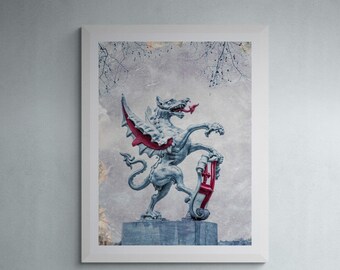 London Contemporary Art- City of London Dragon - Limited Edition London Print-Art at IDRC