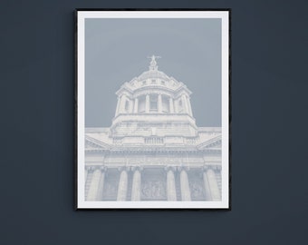 Old Bailey Art Print- Barrister Lawyer Gift- London Fine Art Contemporary Limited Edition Print of Old Bailey Central Criminal Court in Blue