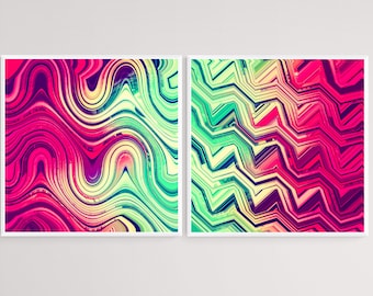 Metamorphosis (ii) Abstract Wall Art-Diptych of Two Limited Edition Fine Art Prints-Contemporary Art-Modern Art-Lounge Wall Art