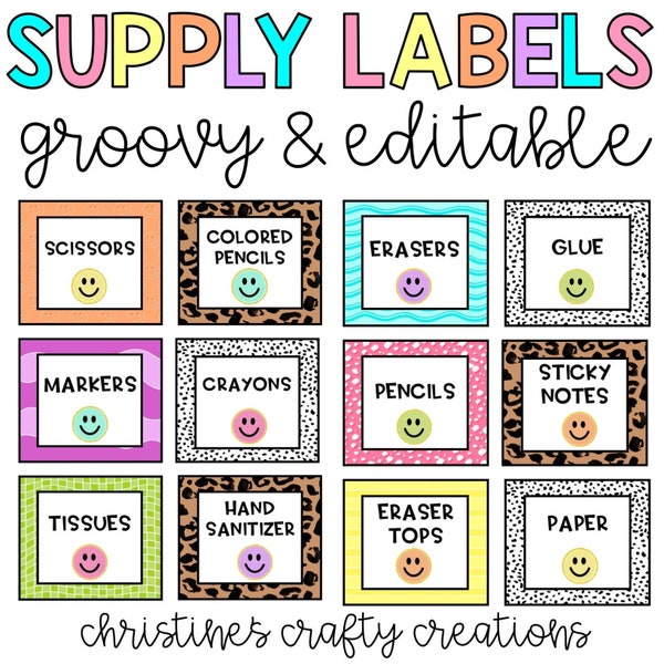 Groovy Leopard and Dalmatian Sticker Charts l Editable