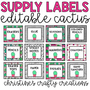 Cactus Supply Labels l Editable
