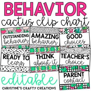 Cactus Behavior Chart l Editable Clip Chart