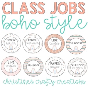 BOHO Classroom Jobs l Editable