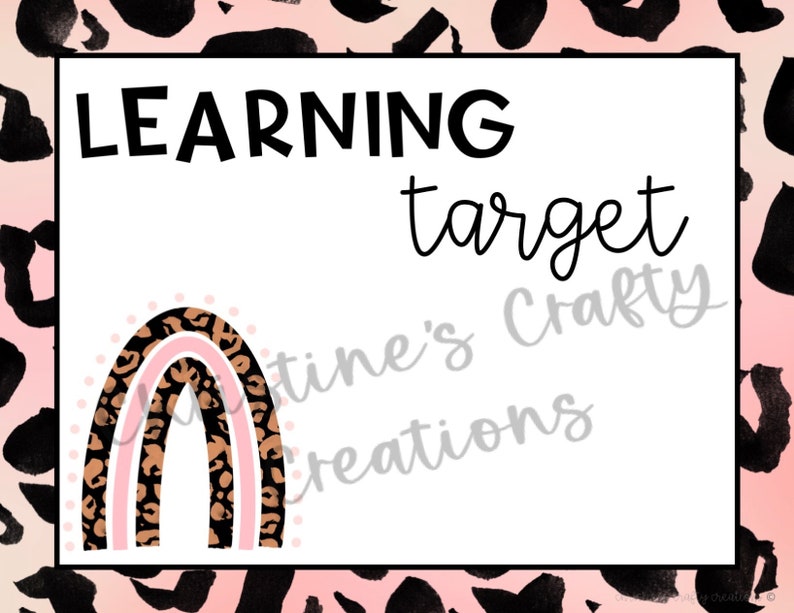 Leopard Learning Target Posters L Editable - Etsy
