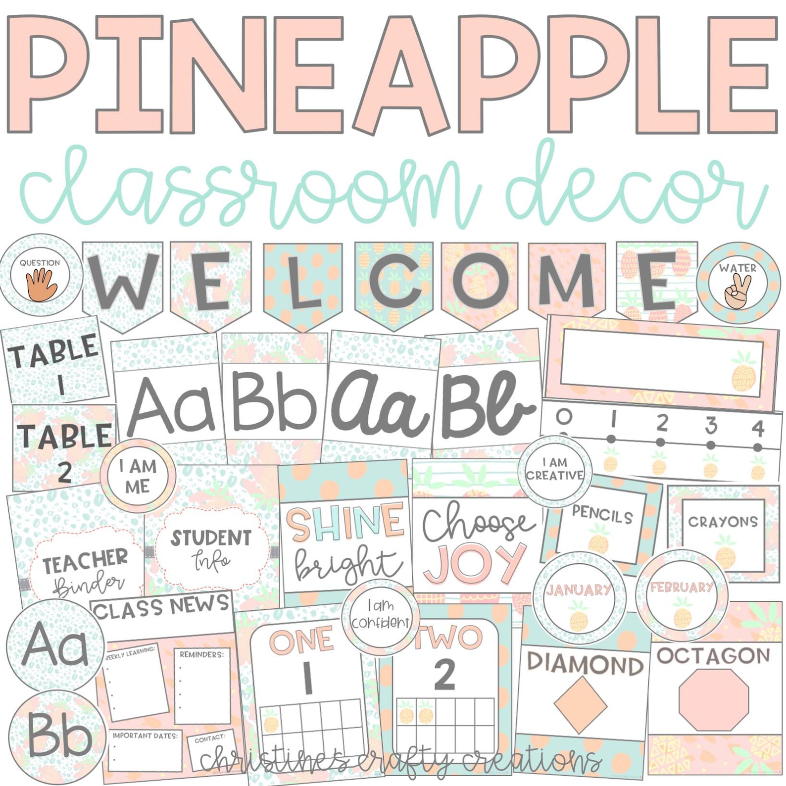 Pineapple Classroom Decor Bundle - Etsy