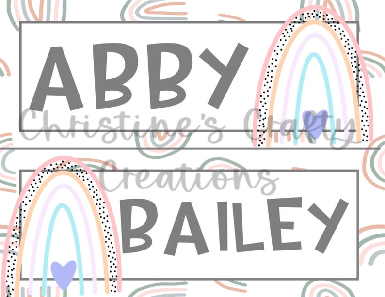 BOHO Name Tags L Editable - Etsy