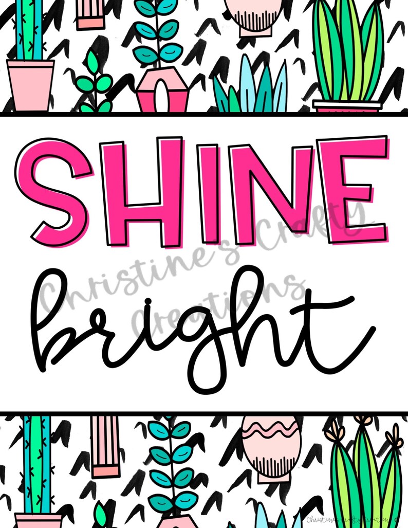 Cactus Motivational Posters Etsy