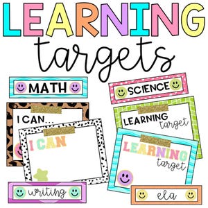 Groovy Leopard and Dalmatian Learning Targets l Editable