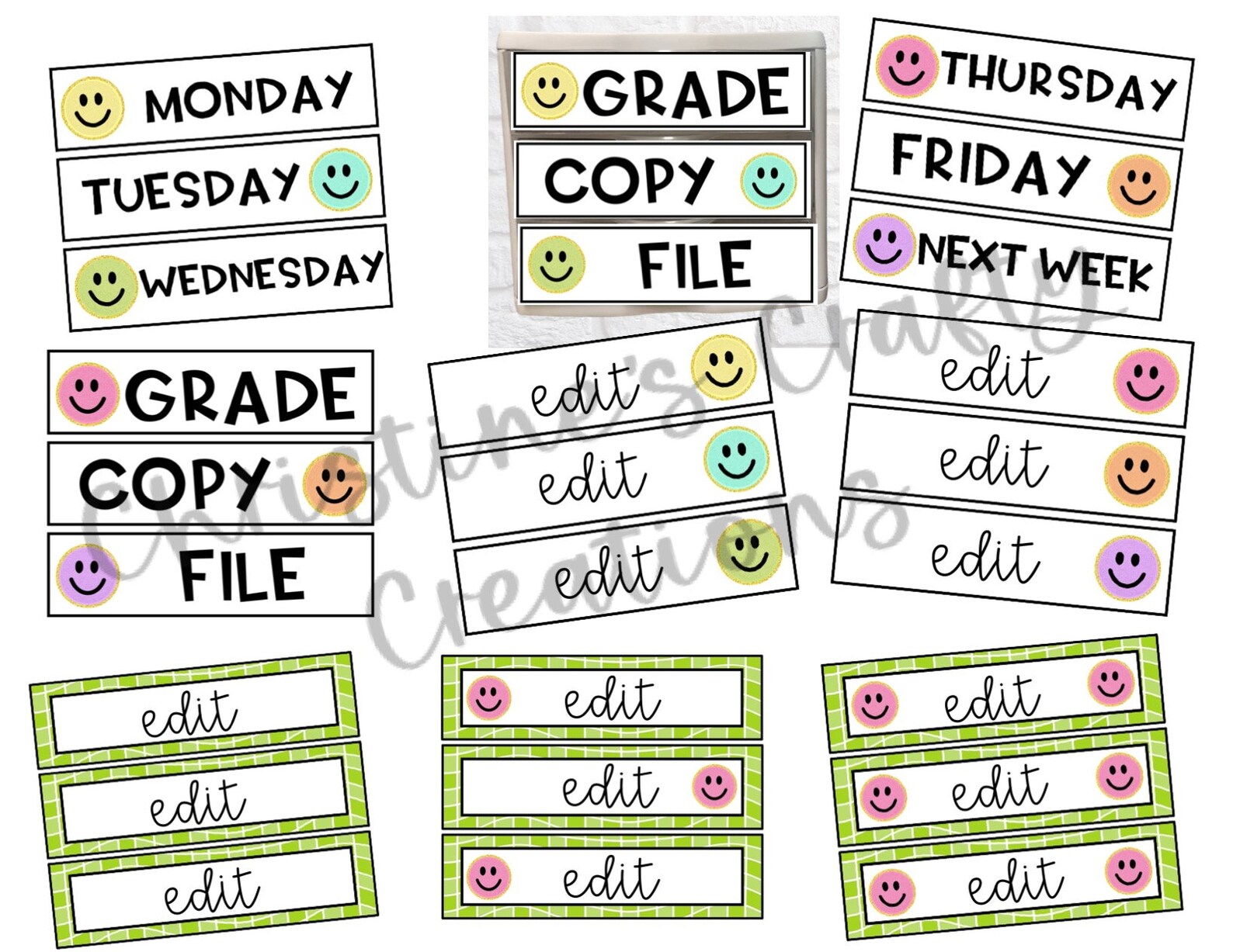 Groovy Leopard and Dalmatian Drawer Labels L Editable - Etsy