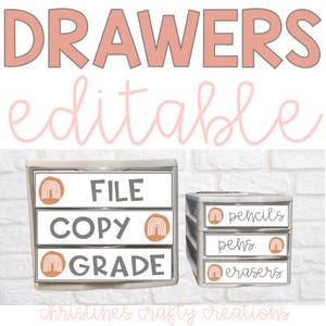 Rustic Boho Drawer Labels l Editable