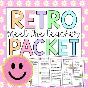 Retro Daisy Meet The Teacher Packet l Editable Materials