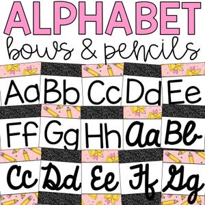 Kokette Bögen und Stifte Alphabet Poster