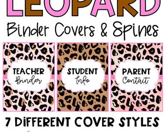 Leopard Binder Covers and Spines l Editable