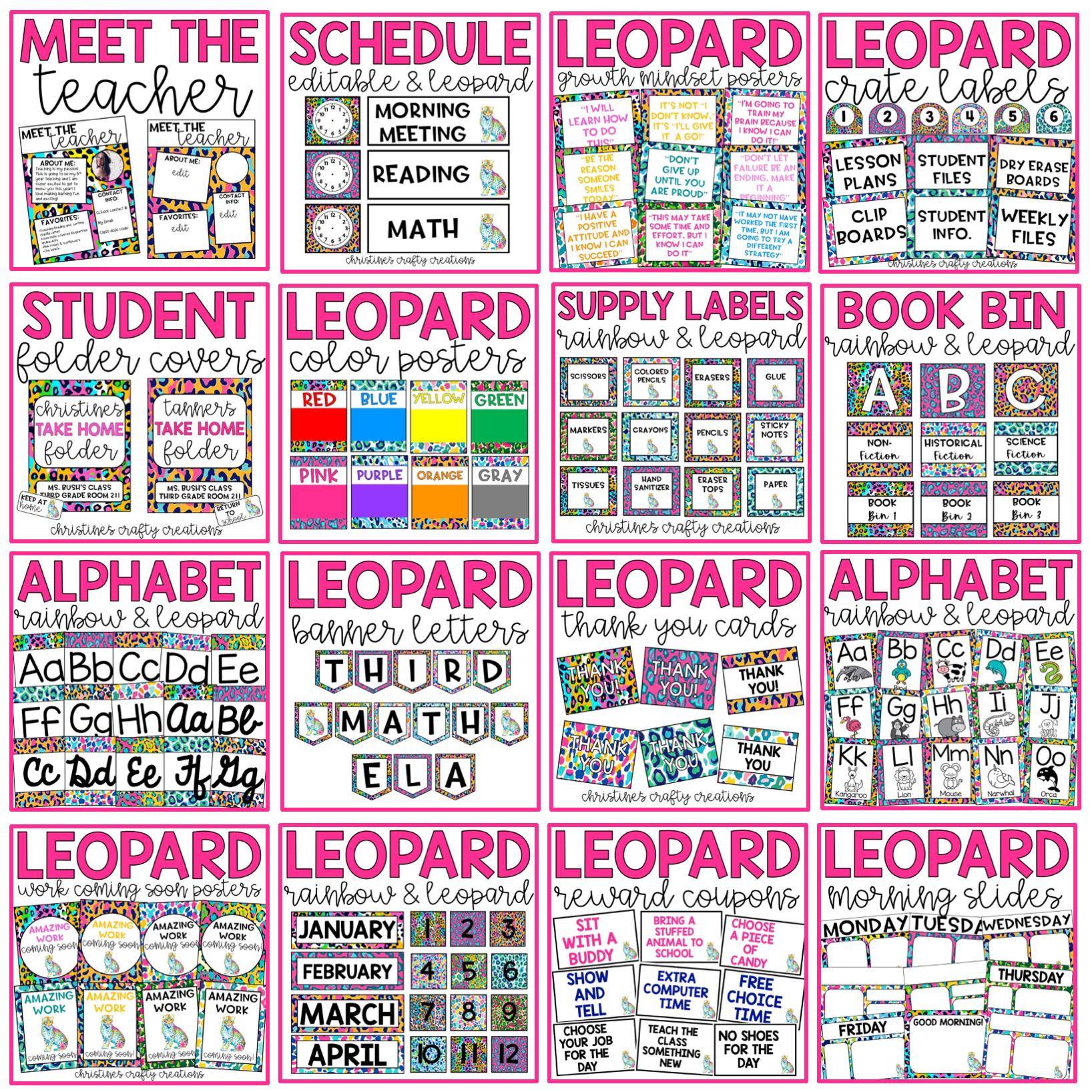 Rainbow Leopard Classroom Decor Mega Bundle - Etsy