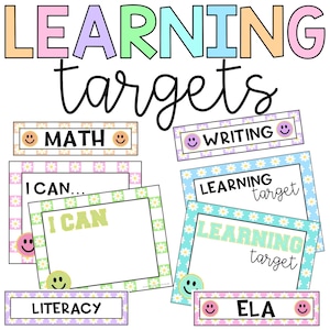 Retro Daisy Learning Targets l Editable