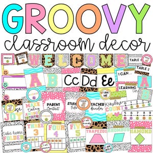 Groovy Leopard and Dalmatian Classroom Decor Bundle