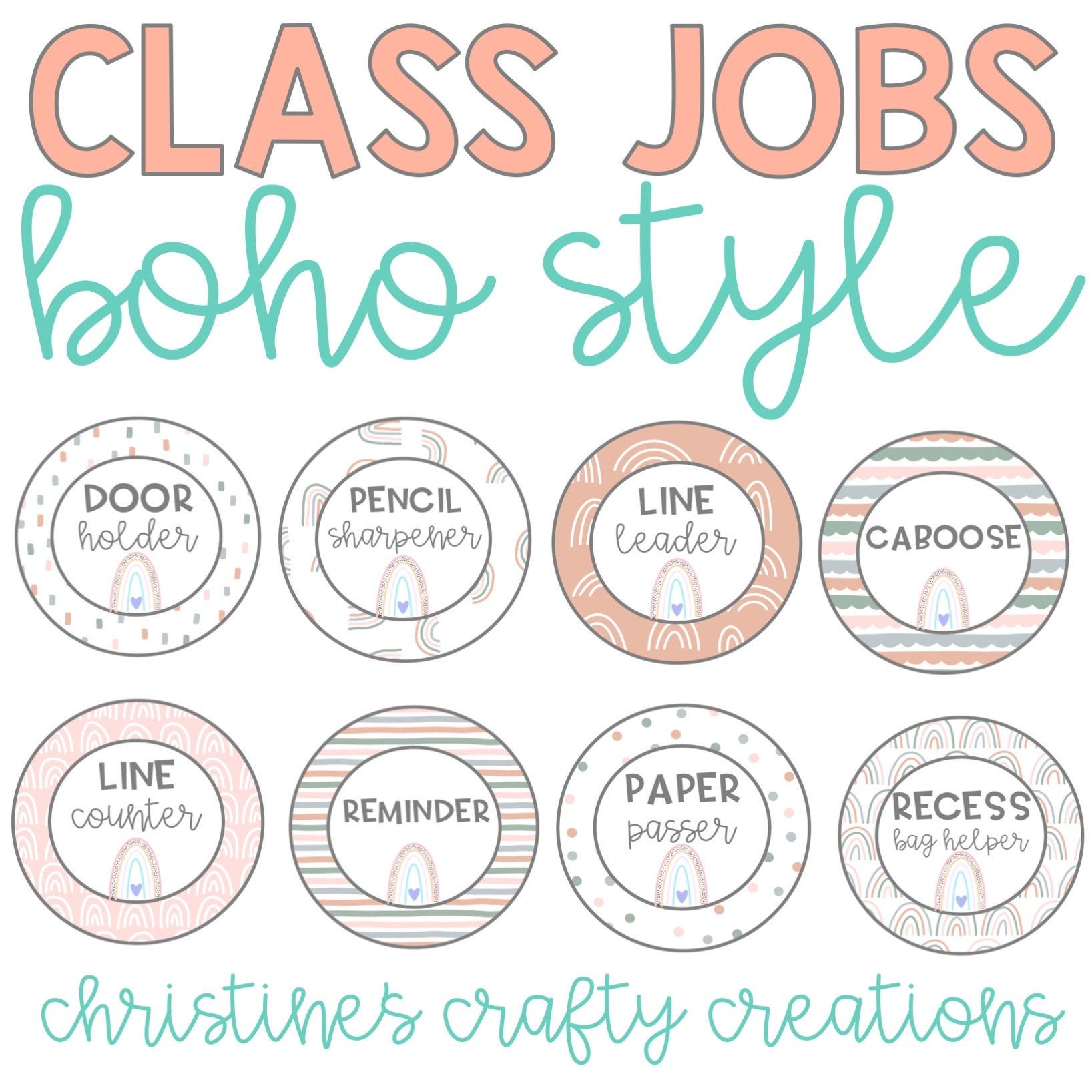 BOHO Classroom Jobs L Editable Etsy