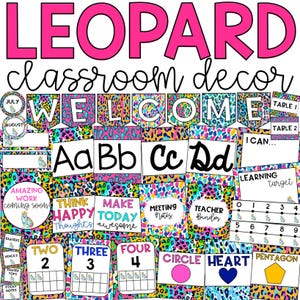 Regenbogen Leopard Klassenzimmer Deko