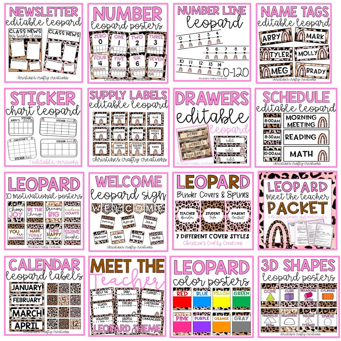 Leopard Classroom Decor Bundle - Etsy
