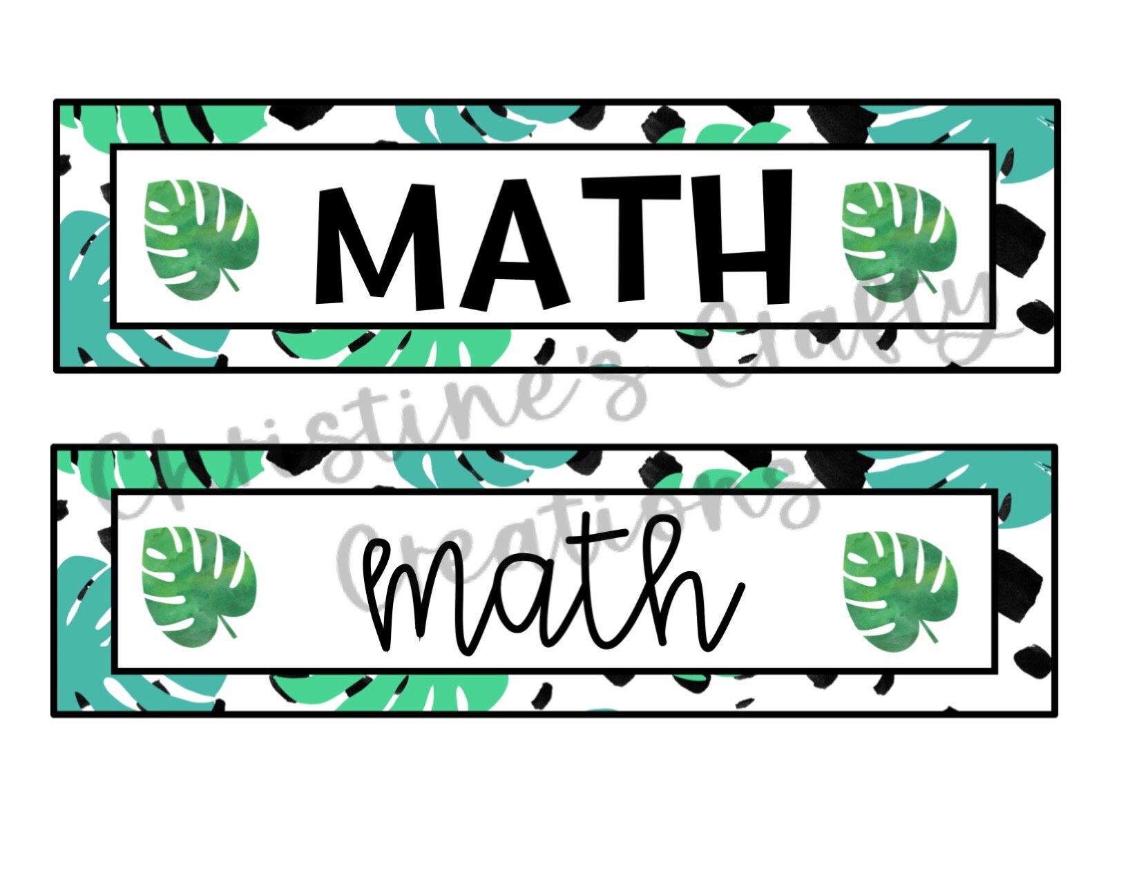 Tropical Leaves Learning Targets L Editable - Etsy