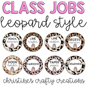 Leopard Classroom Jobs l Editable