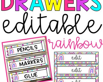 Editable Pastel Star Drawer Labels - Etsy Canada