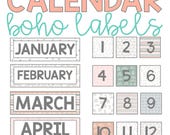 BOHO Calendar Labels l Editable