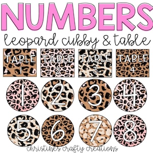 Leopard Table and Cubby Numbers
