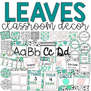 Tropical Leaves Classroom Decor Bundle